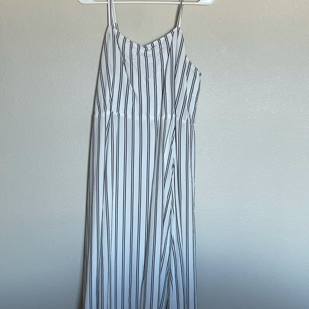 White striped old navy midi dress